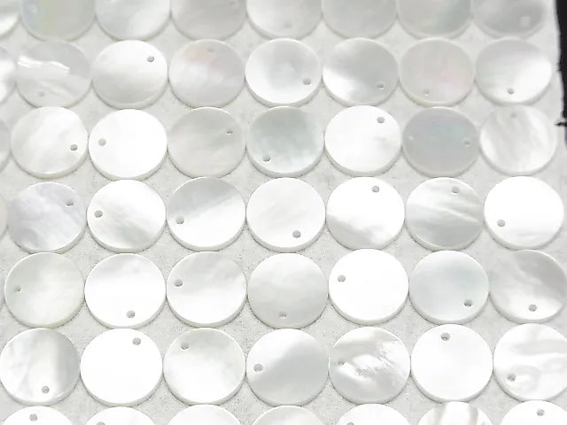 High Quality White Shell (Silver-lip Oyster) AAA Coin Shape [8mm][10mm][12mm][15mm] 2pcs
