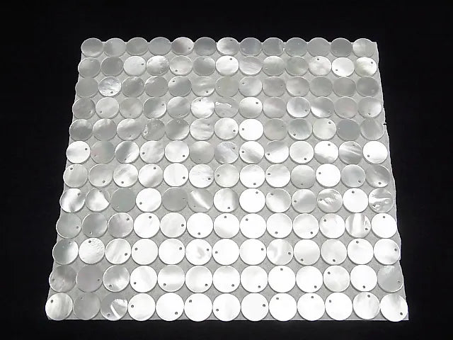 High Quality White Shell (Silver-lip Oyster) AAA Coin Shape [8mm][10mm][12mm][15mm] 2pcs