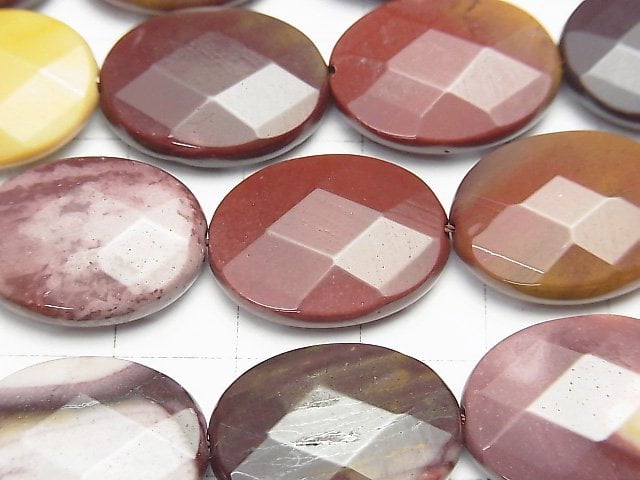 [Video] Mookaite Faceted Oval 20x15mm half or 1strand beads (aprx.14inch / 35cm)