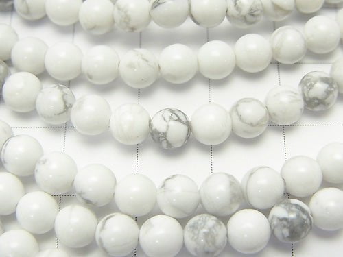 [Video] Howlite Magnesite  Round 5mm 1strand beads (aprx.15inch/38cm)