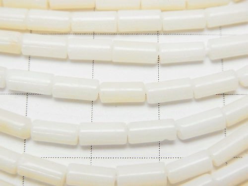 White Coral Tube 9x3x3mm 1strand beads (aprx.15inch/37cm)