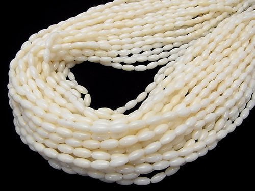 1strand $6.79! White Coral Rice 8x4x4mm 1strand beads (aprx.15inch / 38cm)