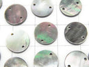 High Quality Black Shell AAA 2 Hole Coin Shape [10mm][12mm] 5pcs $4.79