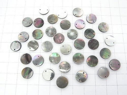 High Quality Black Shell AAA 2 Hole Coin Shape [10mm][12mm] 5pcs $4.79