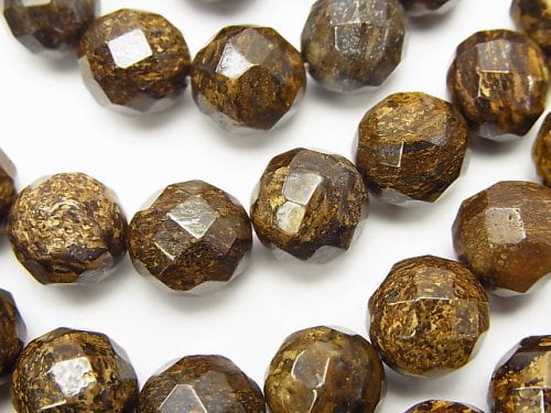 Bronzite, Faceted Round Gemstone Beads