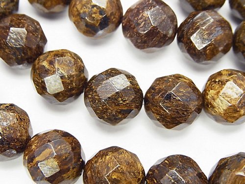 Bronzite, Faceted Round Gemstone Beads