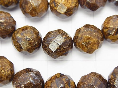 Bronzite  64Faceted Round 12mm half or 1strand beads (aprx.15inch/38cm)