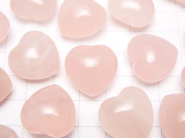 [Video] Rose Quartz AA++ Heart Half Drilled Hole 19x20x13mm 3pcs