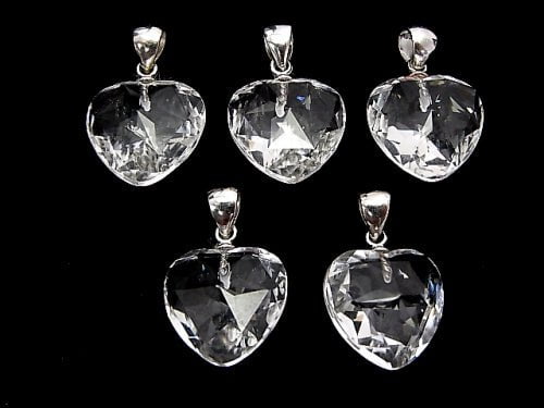 [Video]High Quality Crystal AAA Heart cut Pendant 14x14mm Silver925