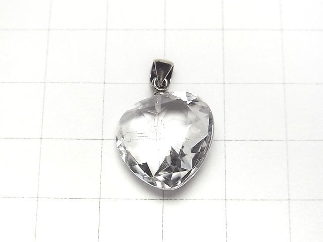 [Video]High Quality! Crystal AAA Heart cut Pendant 16x16mm Silver925