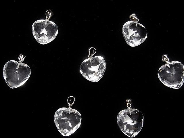 [Video]High Quality! Crystal AAA Heart cut Pendant 16x16mm Silver925