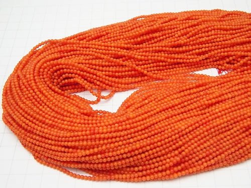 Pink Orange Coral (Dyed) Round 2.5mm 1strand beads (aprx.15inch / 38cm)