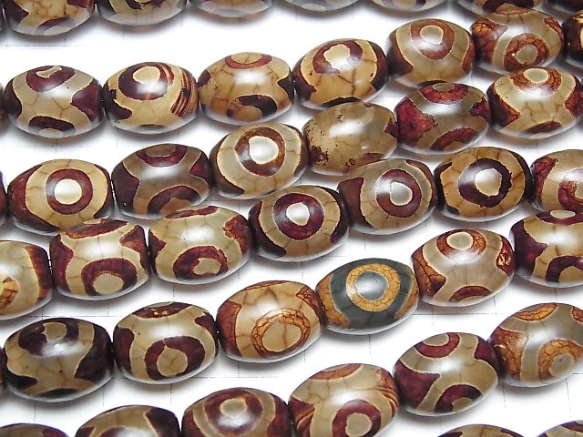 1strand $13.99! DZi Beads Rice 16 x 12 x 12 mm Red Brown 1strand beads (aprx.11 inch / 27 cm)
