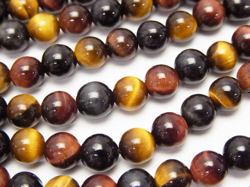 Round, Tiger's Eye Gemstone Beads