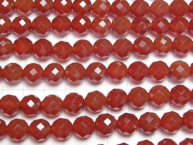 Red Agate AAA 64 Faceted Round 10 mm 1strand beads (aprx.15 inch / 37 cm)