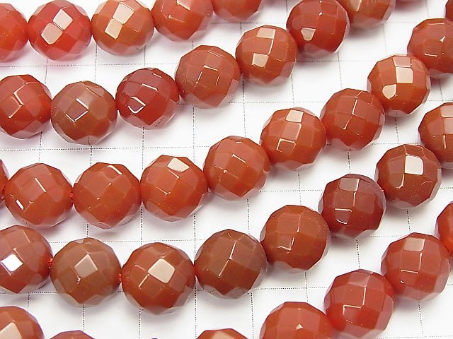 Red Agate AAA 64 Faceted Round 12 mm half or 1 strand beads (aprx. 15 inch / 37 cm)