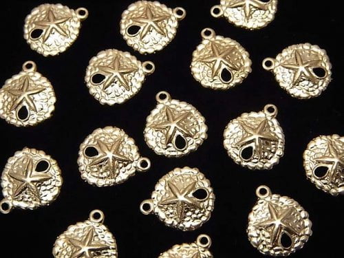 14KGF Charm Sand Dollar 11x10mm 1pc