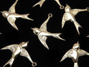 14KGF Charm Bird Motif 18x18mm 2pcs