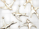 14KGF Charm Bird Motif 18x18mm 2pcs
