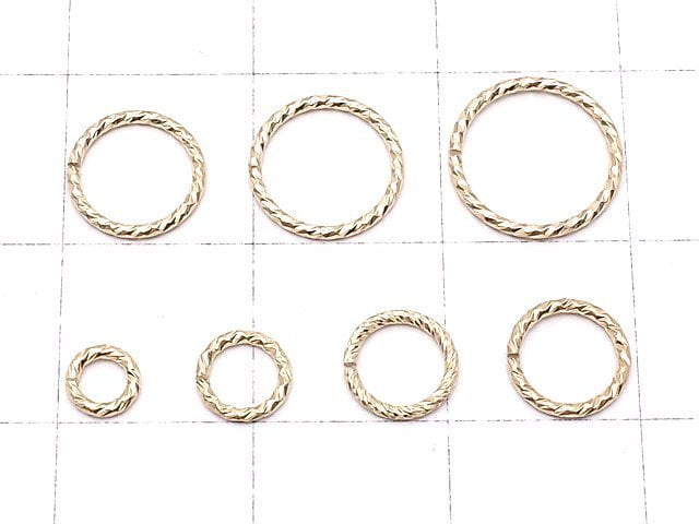 14KGF Jump Ring (Openable) Sparkle [4mm]-[9.5mm] Gauge 0.7mm 10pcs