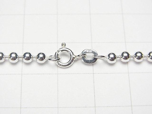 Chaîne à billes en Argent 925, finition Argent pur 3mm [50cm][60cm] Collier 1pc