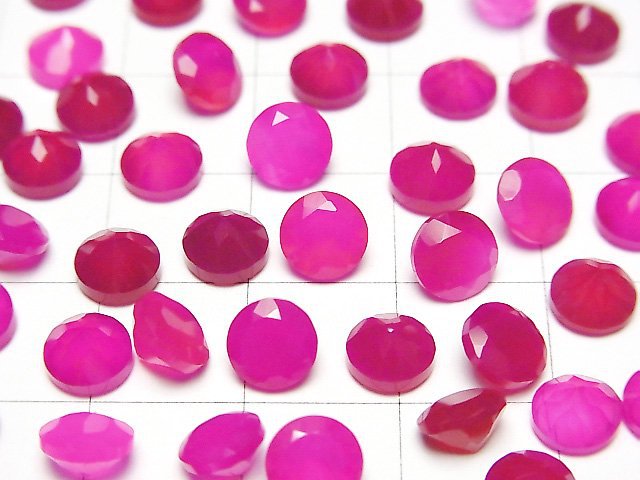[Video]High Quality Fuchsia Pink Chalcedony AAA Loose stone Round Faceted 6x6mm 5pcs