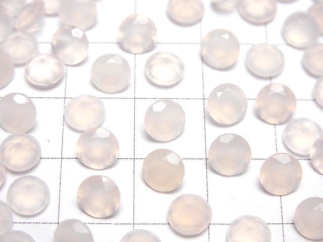 [Video]High Quality Pink Chalcedony AAA Loose stone Round Faceted 6x6mm 5pcs