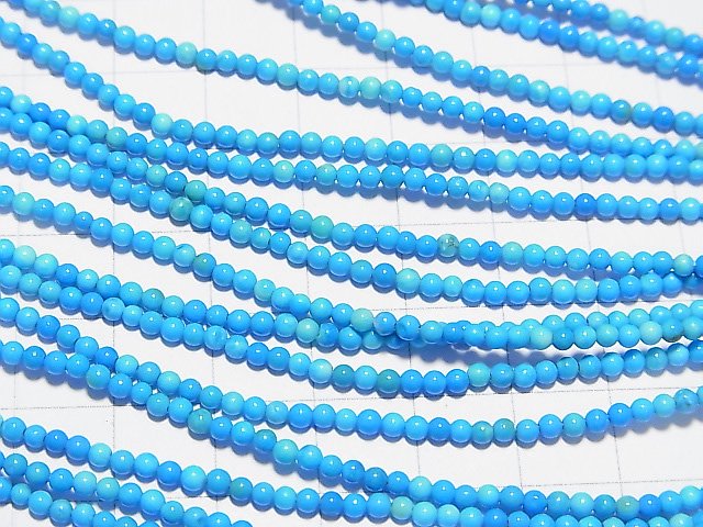 1strand $4.79! Magnesite Turquoise Round 2-2.5mm blue color 1strand beads (aprx.15inch / 38cm)