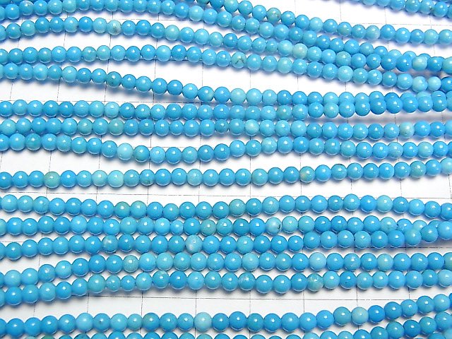1strand $4.79! Magnesite Turquoise Round 3mm Blue Color 1strand beads (aprx.15inch / 38cm)