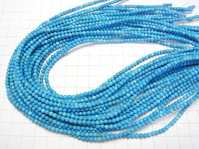 1strand $4.79! Magnesite Turquoise Round 3mm Blue Color 1strand beads (aprx.15inch / 38cm)