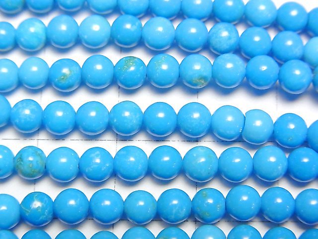 [Video]Magnesite Turquoise Round 4mm Blue color 1strand beads (aprx.15inch/38cm)