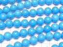 [Video] Magnesite Turquoise Round 10mm blue color 1strand beads (aprx.15inch/37cm)