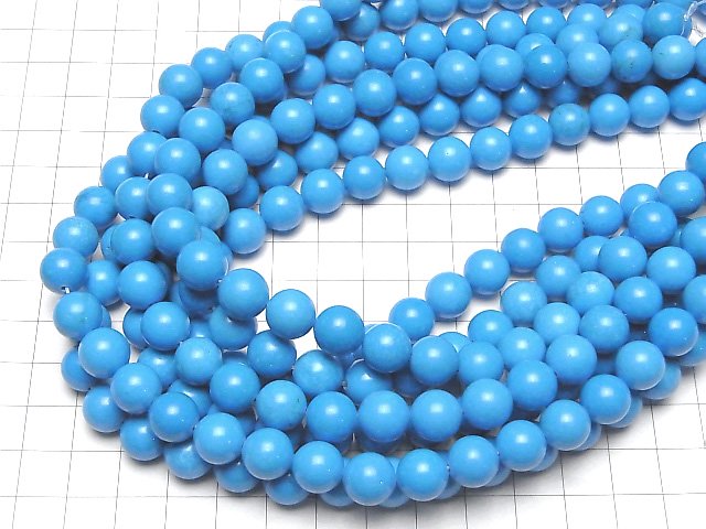 Magnesite Turquoise Round 10mm blue color 1strand beads (aprx.15inch/37cm)