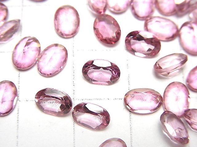 [Video]High Quality Pink Topaz AAA Loose stone Oval Faceted 7x5mm 5pcs