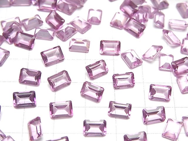 [Video]High Quality Pink Topaz AAA Loose stone Rectangle Faceted 7x5mm 4pcs