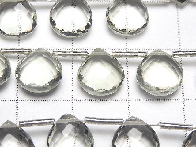 [Video] MicroCut High Quality Green Amethyst AAA Chestnut Faceted Briolette 1strand (8pcs)