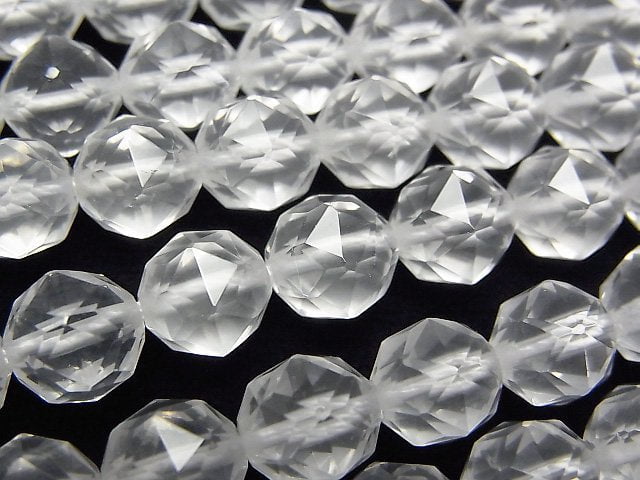 [Video]High Quality! Milky Quartz AAA Star Faceted Round 8mm 1/4 or 1strand beads (aprx.15inch/38cm)