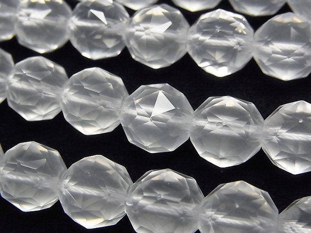 [Video]High Quality! Milky Quartz AAA Star Faceted Round 10mm 1/4 or 1strand beads (aprx.15inch/37cm)