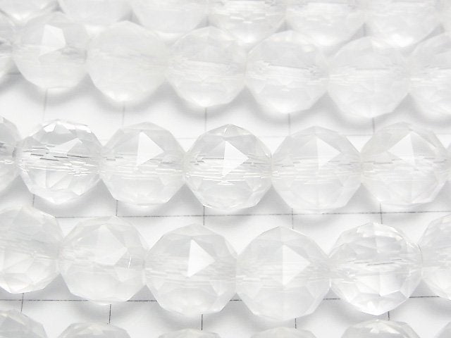 [Video]High Quality! Milky Quartz AAA Star Faceted Round 10mm 1/4 or 1strand beads (aprx.15inch/37cm)