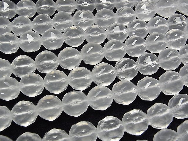 [Video]High Quality! Milky Quartz AAA Star Faceted Round 12mm 1/4 or 1strand beads (aprx.15inch/36cm)