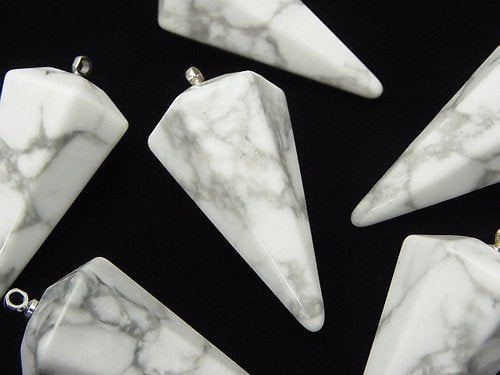 Howlite Magnesite, Pendulum Gemstone Beads