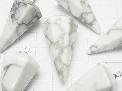 Howlite Magnesite  Pendulum 36x20x20 1pc $4.79!