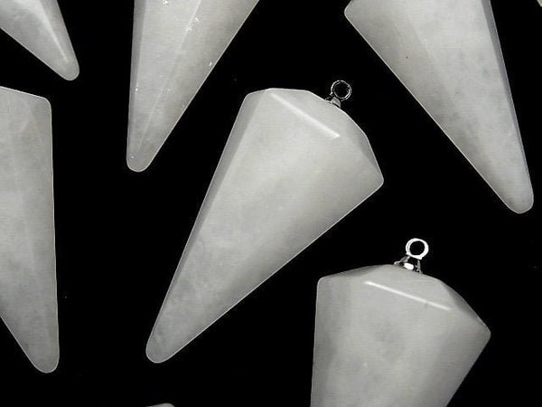 Pendulum, White Jade Gemstone Beads
