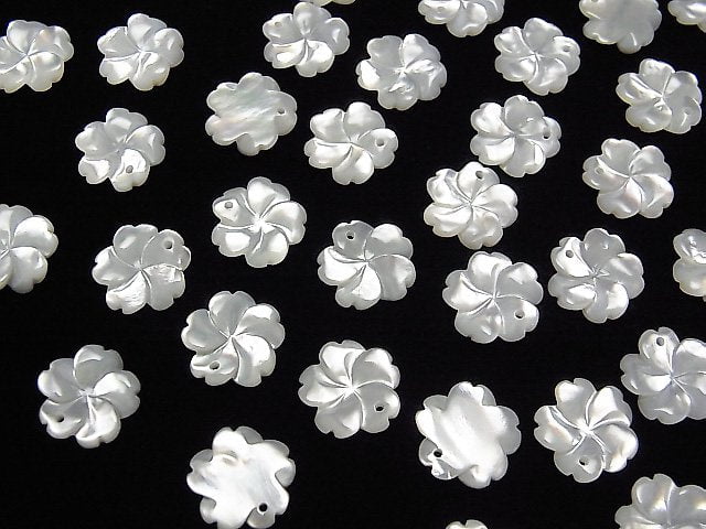 [Video] High quality White Shell (Silver-lip Oyster) AAA Flower [8 mm] [10 mm] [12 mm] 4 pcs $3.79