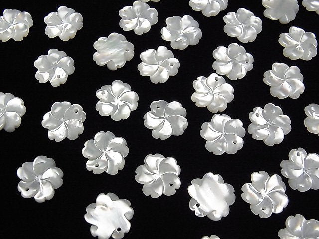 [Video] High Quality White Shell (Silver-lip Oyster) AAA Flower [8mm][10mm][12mm] 3pcs
