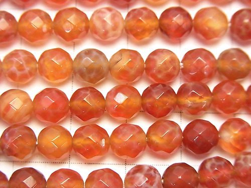 1strand $9.79! Fire Agate 64 Faceted Round 6 mm 1strand beads (aprx.15 inch / 38 cm)