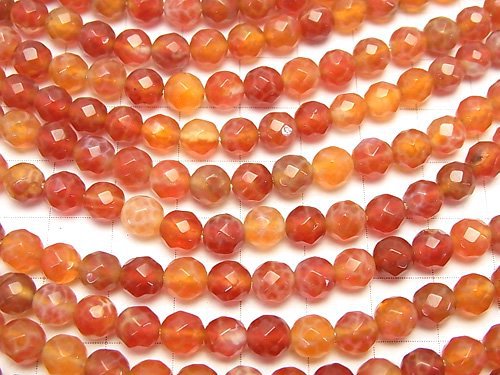 1strand $9.79! Fire Agate 64 Faceted Round 6 mm 1strand beads (aprx.15 inch / 38 cm)
