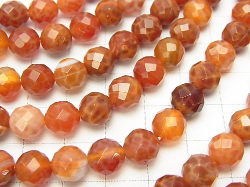 1strand $11.79! Fire Agate 64 Faceted Round 8 mm 1strand beads (aprx.15 inch / 38 cm)