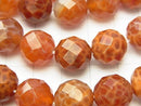 Fire Agate 64 Faceted Round 12 mm half or 1 strand beads (aprx. 15 inch / 38 cm)