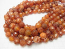 Fire Agate 64 Faceted Round 12 mm half or 1 strand beads (aprx. 15 inch / 38 cm)